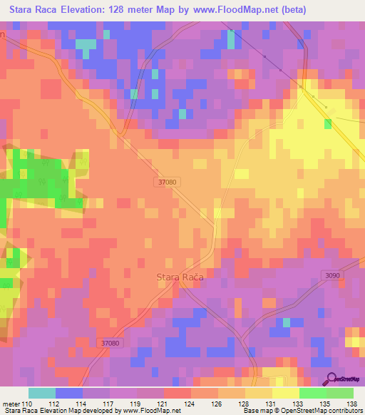 Stara Raca,Croatia Elevation Map