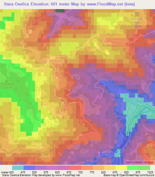 Stara Oselica,Slovenia Elevation Map