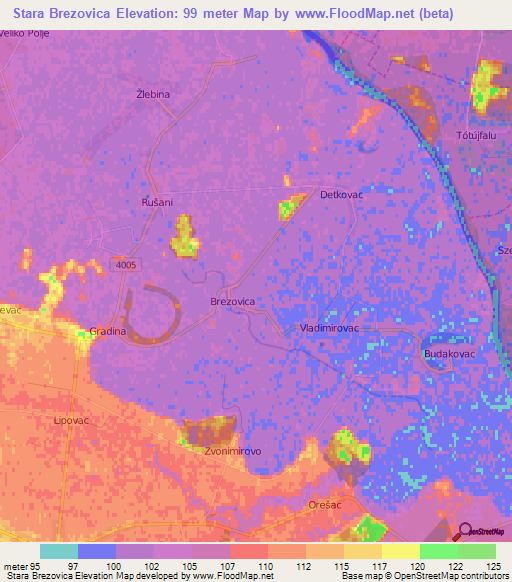 Stara Brezovica,Croatia Elevation Map