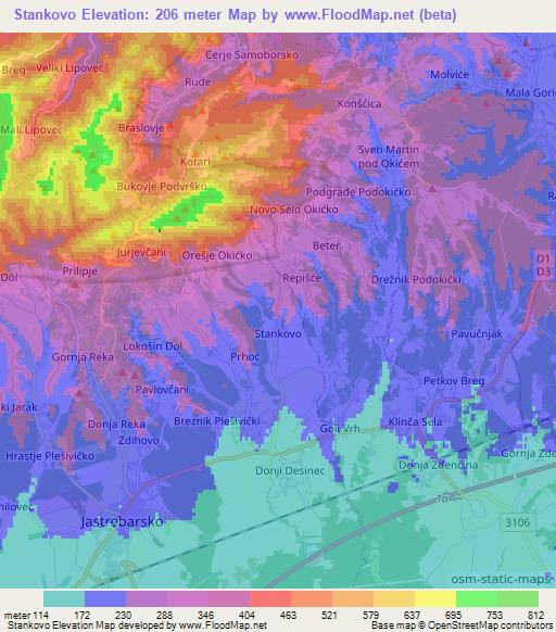 Stankovo,Croatia Elevation Map