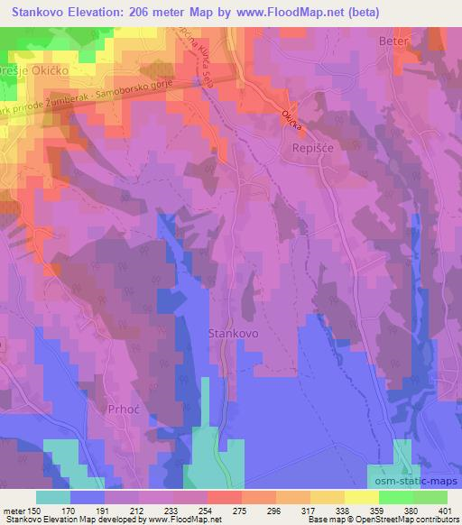 Stankovo,Croatia Elevation Map