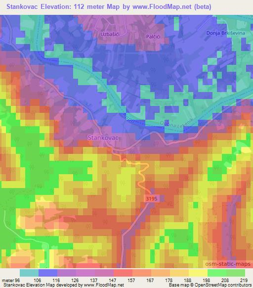 Stankovac,Croatia Elevation Map