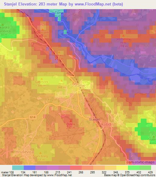 Stanjel,Slovenia Elevation Map