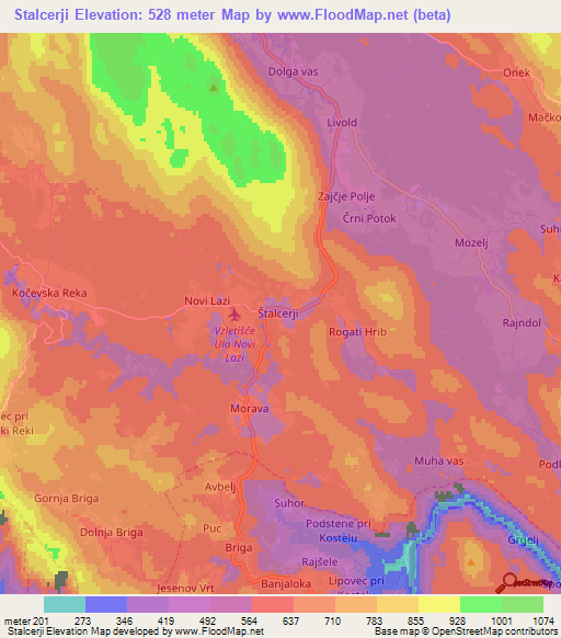 Stalcerji,Slovenia Elevation Map