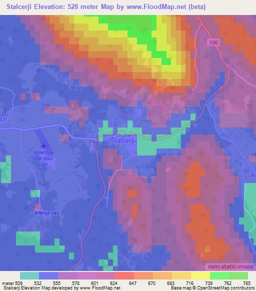 Stalcerji,Slovenia Elevation Map