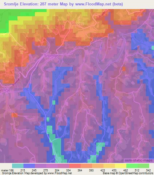 Sromlje,Slovenia Elevation Map