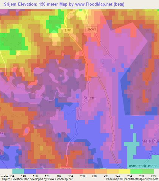 Srijem,Croatia Elevation Map