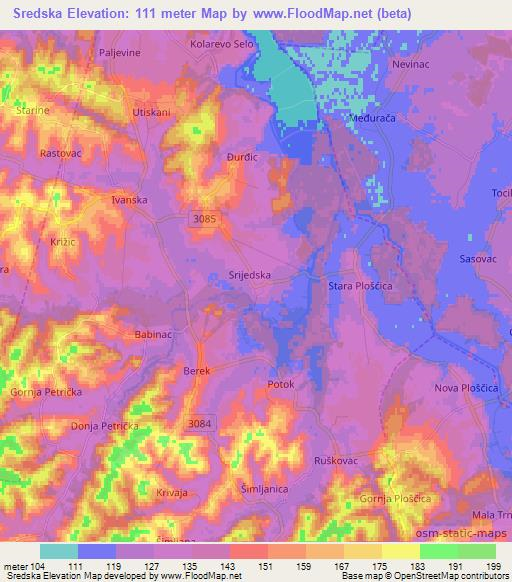 Sredska,Croatia Elevation Map