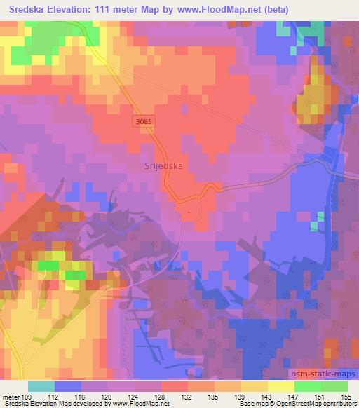 Sredska,Croatia Elevation Map