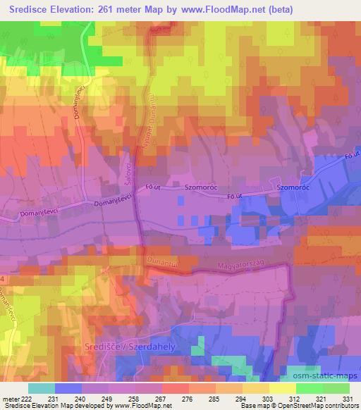Sredisce,Slovenia Elevation Map