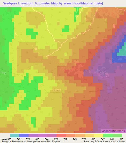 Sredgora,Slovenia Elevation Map