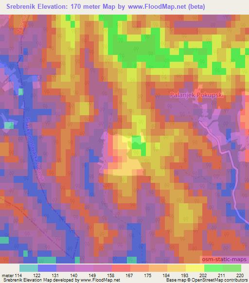 Srebrenik,Croatia Elevation Map