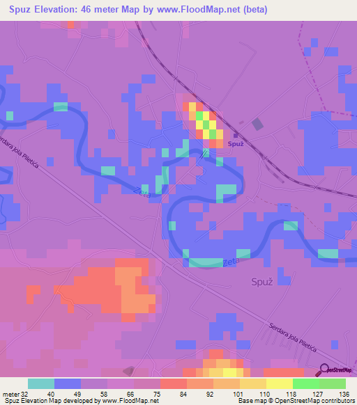 Spuz,Montenegro Elevation Map