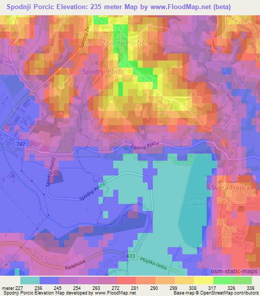 Spodnji Porcic,Slovenia Elevation Map