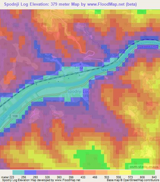 Spodnji Log,Slovenia Elevation Map