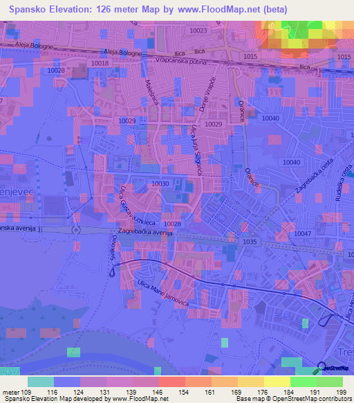 Spansko,Croatia Elevation Map