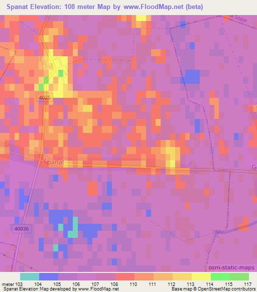 Spanat,Croatia Elevation Map