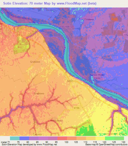 Sotin,Croatia Elevation Map