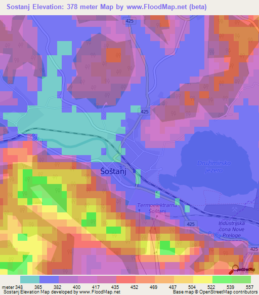 Sostanj,Slovenia Elevation Map