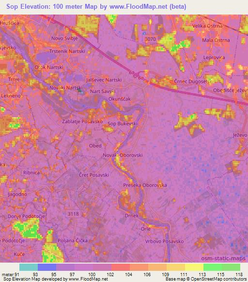 Sop,Croatia Elevation Map