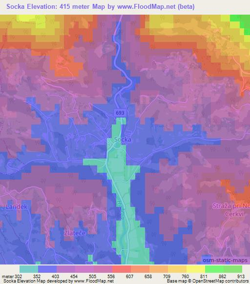 Socka,Slovenia Elevation Map