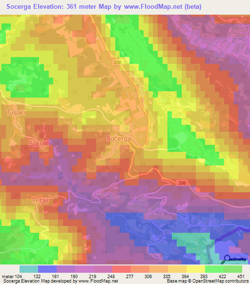 Socerga,Slovenia Elevation Map