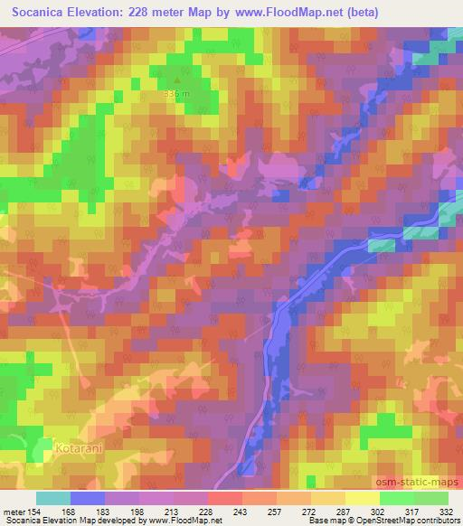 Socanica,Croatia Elevation Map