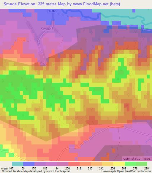 Smude,Croatia Elevation Map