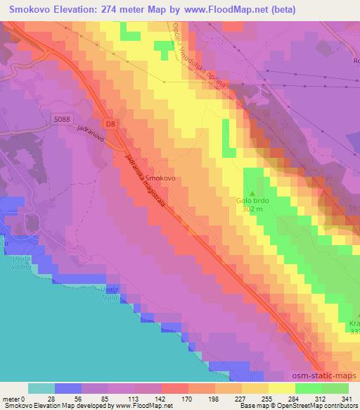 Smokovo,Croatia Elevation Map