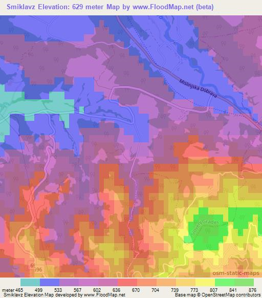 Smiklavz,Slovenia Elevation Map