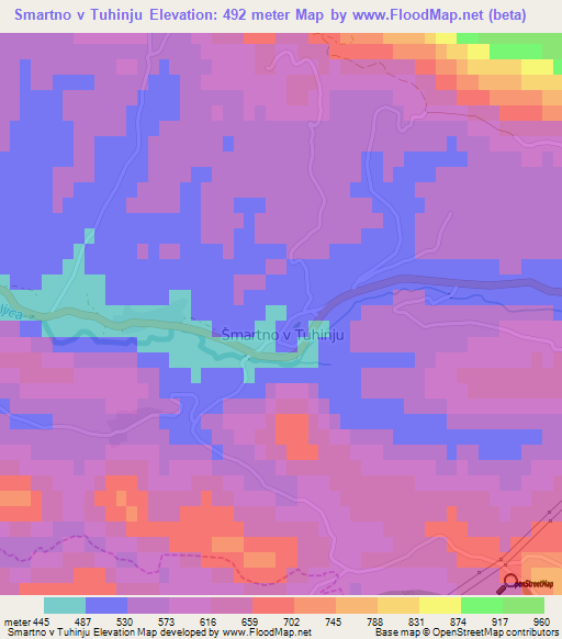 Smartno v Tuhinju,Slovenia Elevation Map