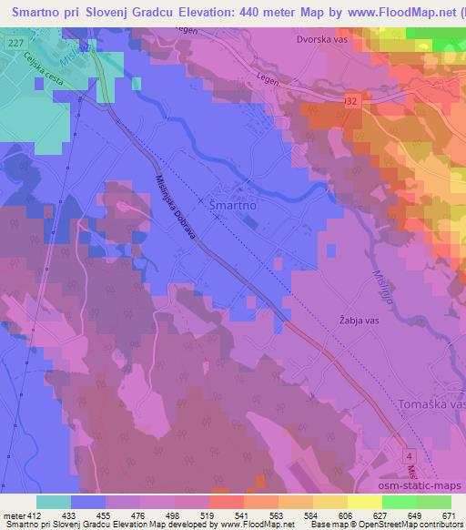 Smartno pri Slovenj Gradcu,Slovenia Elevation Map