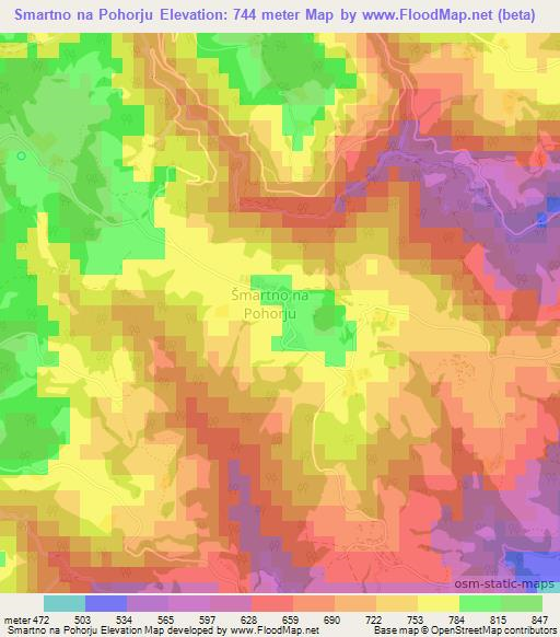 Smartno na Pohorju,Slovenia Elevation Map