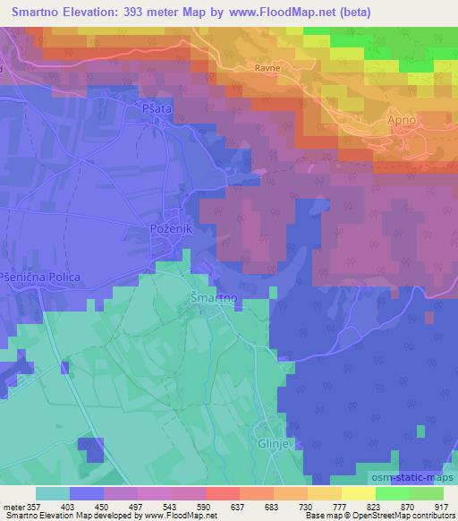 Smartno,Slovenia Elevation Map