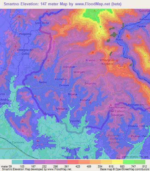 Smartno,Slovenia Elevation Map