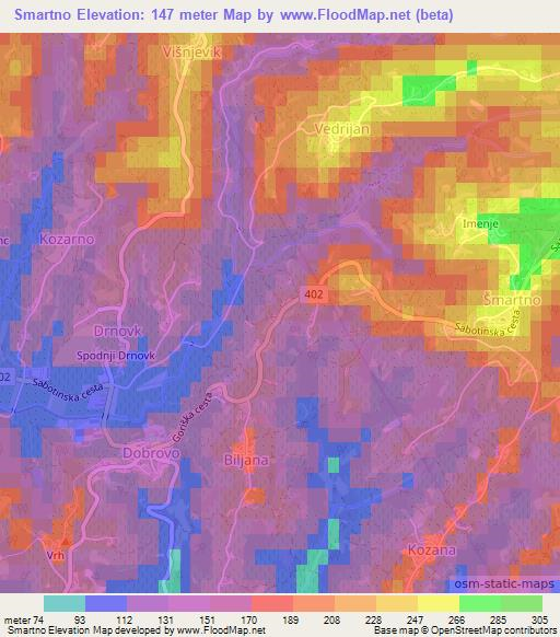 Smartno,Slovenia Elevation Map