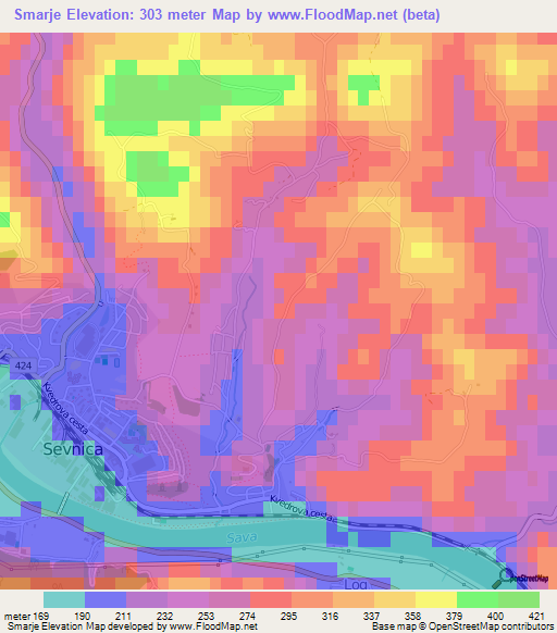 Smarje,Slovenia Elevation Map