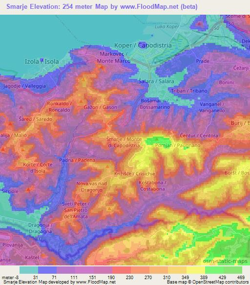 Smarje,Slovenia Elevation Map