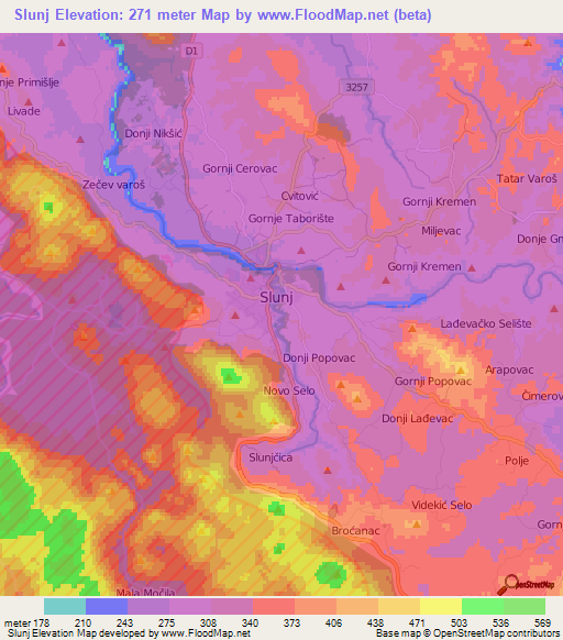 Slunj,Croatia Elevation Map