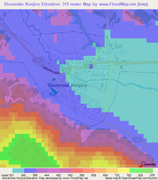 Slovenske Konjice,Slovenia Elevation Map