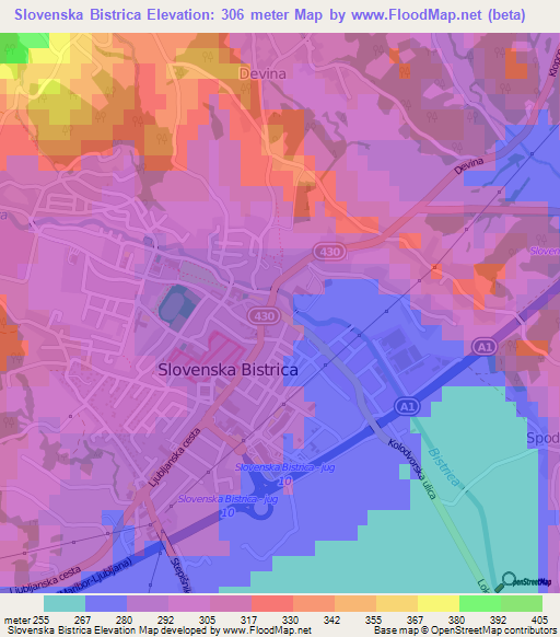 Slovenska Bistrica,Slovenia Elevation Map