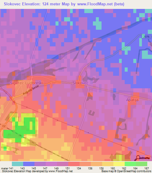 Slokovec,Croatia Elevation Map