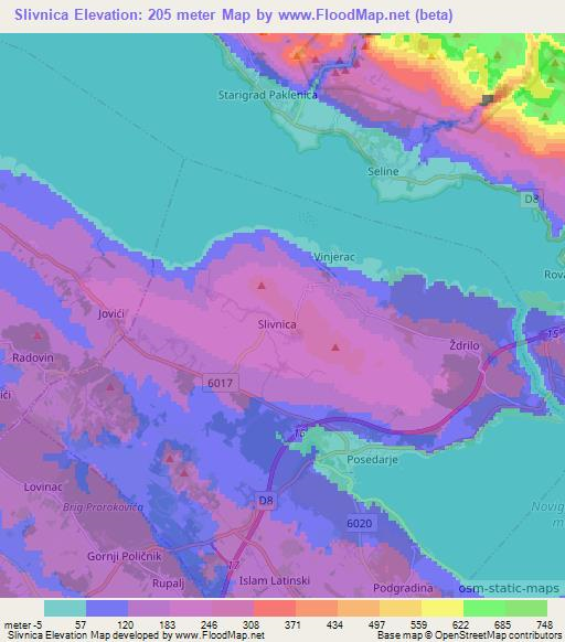 Slivnica,Croatia Elevation Map