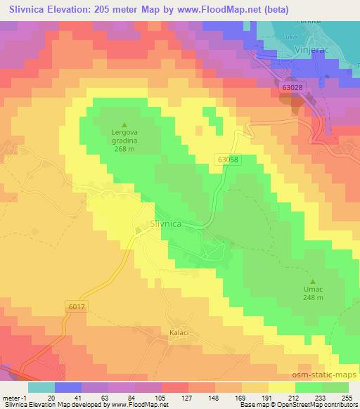 Slivnica,Croatia Elevation Map