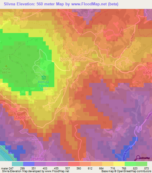 Slivna,Slovenia Elevation Map