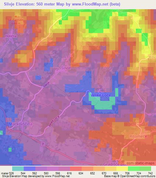 Slivje,Slovenia Elevation Map