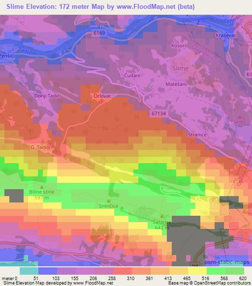 Slime,Croatia Elevation Map