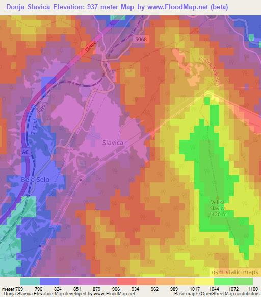 Donja Slavica,Croatia Elevation Map