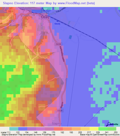 Slapno,Croatia Elevation Map