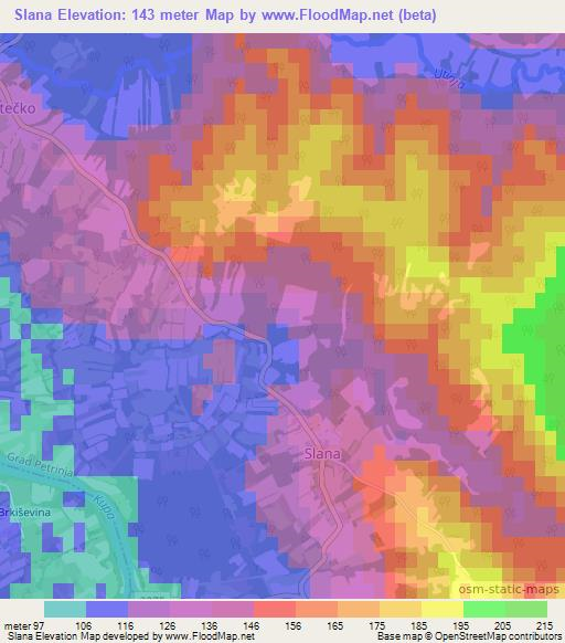 Slana,Croatia Elevation Map